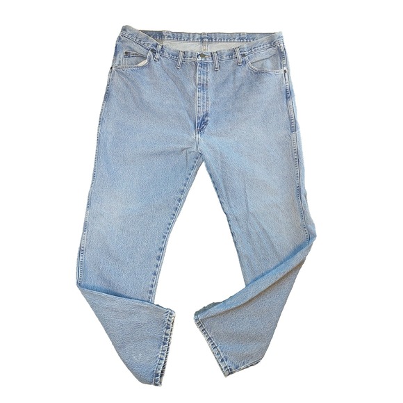 Wrangler Other - Wrangler Denim Blue Jeans Men's Size 42x31 Straight Leg Light Wash 96501DS Chore
